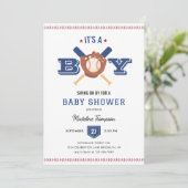 ミニマモダンリスト野球選手が赤ちゃんシャワーを浴びる 招待状 (スタンド正面)