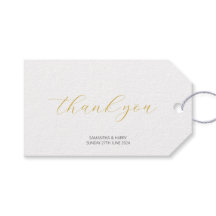 ミニマモダンリスト金ゴールドありがとうお結婚客様のギフトラベル