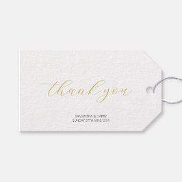 ミニマモダンリスト金ゴールドありがとうお結婚客様のギフトラベル ギフトタグ