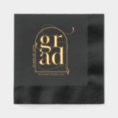 ミニマモダンリスト金ゴールドアーチ卒業パーティー 箔ナプキン (正面)