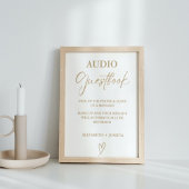 ミニマモダンリスト金ゴールドオーディオゲストブックサイン ポスター