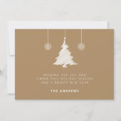 ミニマモダンリスト金ゴールドクリスマスフォトアーク シーズンカード (裏面)