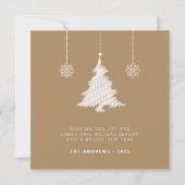 ミニマモダンリスト金ゴールドクリスマスフォトアーク シーズンカード (裏面)