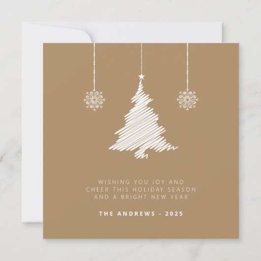 ミニマモダンリスト金ゴールドクリスマスフォトアーク シーズンカード (裏面)