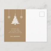 ミニマモダンリスト金ゴールドクリスマスフォトアーク ポストカード (裏面)