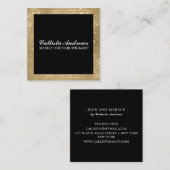 ミニマモダンリスト金ゴールドグリッターシンプルメイクアップ スクエア名刺 (正面/裏面)