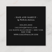 ミニマモダンリスト金ゴールドグリッターシンプルメイクアップ スクエア名刺 (裏面)