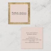 ミニマモダンリスト金ゴールドグリッターシンプルメイクアップ スクエア名刺 (正面/裏面)