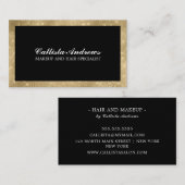 ミニマモダンリスト金ゴールドグリッターシンプルメイクアップ 名刺 (正面/裏面)