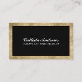 ミニマモダンリスト金ゴールドグリッターシンプルメイクアップ 名刺 (正面)