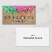 ミニマモダンリスト金ゴールドグリッタードリップロイヤリティカード 名刺 (正面/裏面)