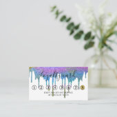 ミニマモダンリスト金ゴールドグリッタードリップロイヤリティカード 名刺 (スタンド正面)