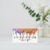 ミニマモダンリスト金ゴールドグリッタードリップロイヤリティカード 名刺 (スタンド正面)