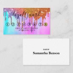 ミニマモダンリスト金ゴールドグリッタードリップロイヤリティカード 名刺