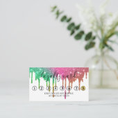 ミニマモダンリスト金ゴールドグリッタードリップロイヤリティカード 名刺 (スタンド正面)