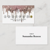 ミニマモダンリスト金ゴールドグリッタードリップロイヤリティカード 名刺 (正面/裏面)