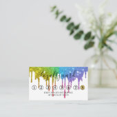 ミニマモダンリスト金ゴールドグリッタードリップロイヤリティカード 名刺 (スタンド正面)