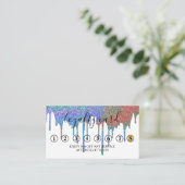 ミニマモダンリスト金ゴールドグリッタードリップロイヤリティカード 名刺 (スタンド正面)