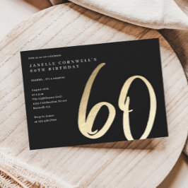 ミニマモダンリスト金ゴールドタイプ60誕生日 マグネット招待状