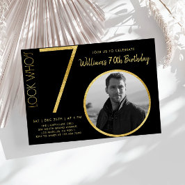 ミニマモダンリスト金ゴールドタイプ70誕生日 招待状