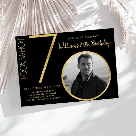 ミニマモダンリスト金ゴールドタイプ70誕生日 招待状