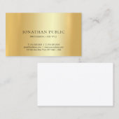 ミニマモダンリスト金ゴールドデザインエレガントテンプレート 名刺 (正面/裏面)