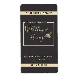 ミニマモダンリスト金ゴールドハニービーはちみつ瓶ラベル ラベル
