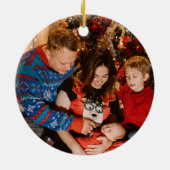 ミニマモダンリスト金ゴールドファミリー2写真 セラミックオーナメント (裏面)