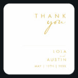 ミニマモダンリスト金ゴールドフォントありがとうござ結婚う スクエアシール<br><div class="desc">このミニマモダンリストの金ゴールドフォント感謝していは、あなたのスクエア結婚ステッカーはあなたの上品なボホに最適結婚である。そのシンプル抽象デザインはスクリプトと金ゴールドユニークのコンテンポラリーパレットを伴うミニマルこの製品は単にシックなボヘミアンの中で与え、贅沢な贅沢を維持します。今ま保でも、好きなアートワークやグラフィックでパーソナライズすることもできます。このコレクション内の他の製品を見ても、あなたの全体を一緒結婚に持ち込む！</div>