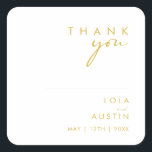 ミニマモダンリスト金ゴールドフォントありがとうござ結婚う スクエアシール<br><div class="desc">このミニマモダンリストの金ゴールドフォント感謝していは、あなたのスクエア結婚ステッカーはあなたの上品なボホに最適結婚である。そのシンプル抽象デザインはスクリプトと金ゴールドユニークのコンテンポラリーパレットを伴うミニマルこの製品は単にシックなボヘミアンの中で与え、贅沢な贅沢を維持します。今ま保でも、好きなアートワークやグラフィックでパーソナライズすることもできます。このコレクション内の他の製品を見ても、あなたの全体を一緒結婚に持ち込む!</div>