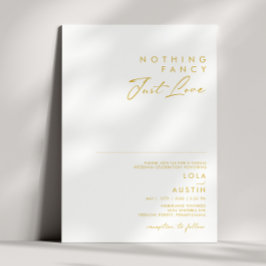 ミニマモダンリスト金ゴールドフォントファンシーNothing結婚s 招待状