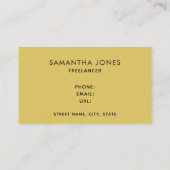 ミニマモダンリスト金ゴールドホワイトストライプフリーランサー 名刺 (裏面)