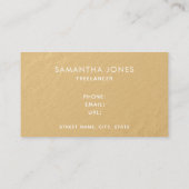 ミニマモダンリスト金ゴールドホワイトストライプフリーランサー 名刺 (裏面)