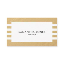 ミニマモダンリスト金ゴールドホワイトストライプフリーランサー