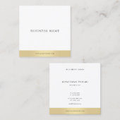 ミニマモダンリスト金ゴールドホワイトプロフェッショナルエレガント スクエア名刺 (正面/裏面)