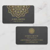 ミニマモダンリスト金ゴールドマンダラヨガインストラクター 名刺 (正面/裏面)