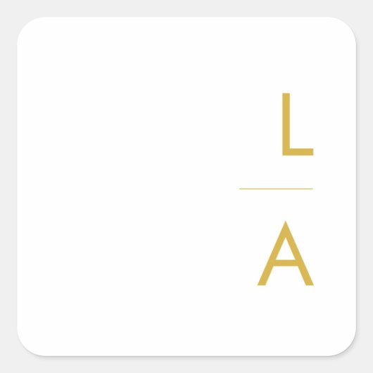 ミニマモダンリスト金ゴールドモノグラム封筒用シール スクエアシール (正面)