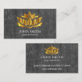 ミニマモダンリスト金ゴールドロータスヨガインストラクター 名刺 (正面/裏面)