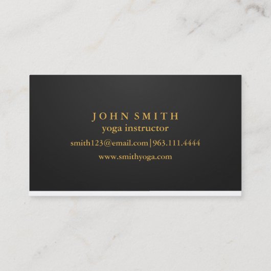 ミニマモダンリスト金ゴールドロータスヨガインストラクター 名刺 (裏面)