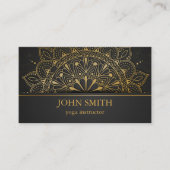 ミニマモダンリスト金ゴールドロータスヨガインストラクター 名刺 (正面)