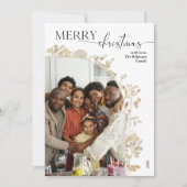 ミニマモダンリスト金ゴールド写真メリークリスマス シーズンカード (正面)