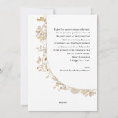 ミニマモダンリスト金ゴールド写真メリークリスマス シーズンカード (裏面)