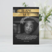 ミニマモダンリスト金ゴールド卒業パーティー サンキューカード (スタンド正面)