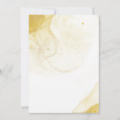 ミニマモダンリスト金ゴールド婚約パーティ 招待状 (裏面)