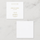 ミニマモダンリスト金ゴールド文字フォントラグジュアリーテンプレート スクエア名刺 (正面/裏面)