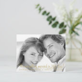 ミニマモダンリスト金ゴールド日付はがきIIを保存 案内ポストカード (スタンド正面)