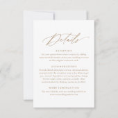 ミニマモダンリスト金ゴールド書結婚の詳細 出欠カード (正面)