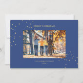 ミニマモダンリスト金ゴールド紙吹雪クリスマスフォト シーズンカード (正面)