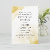 ミニマモダンリスト金ゴールド結婚式招待状 招待状 (スタンド正面)