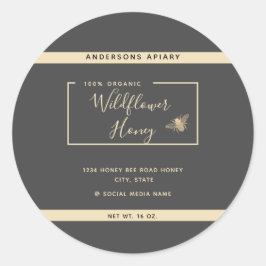 ミニマモダンリスト金ゴールド蜂蜜のハニージャールClasi ラウンドシール